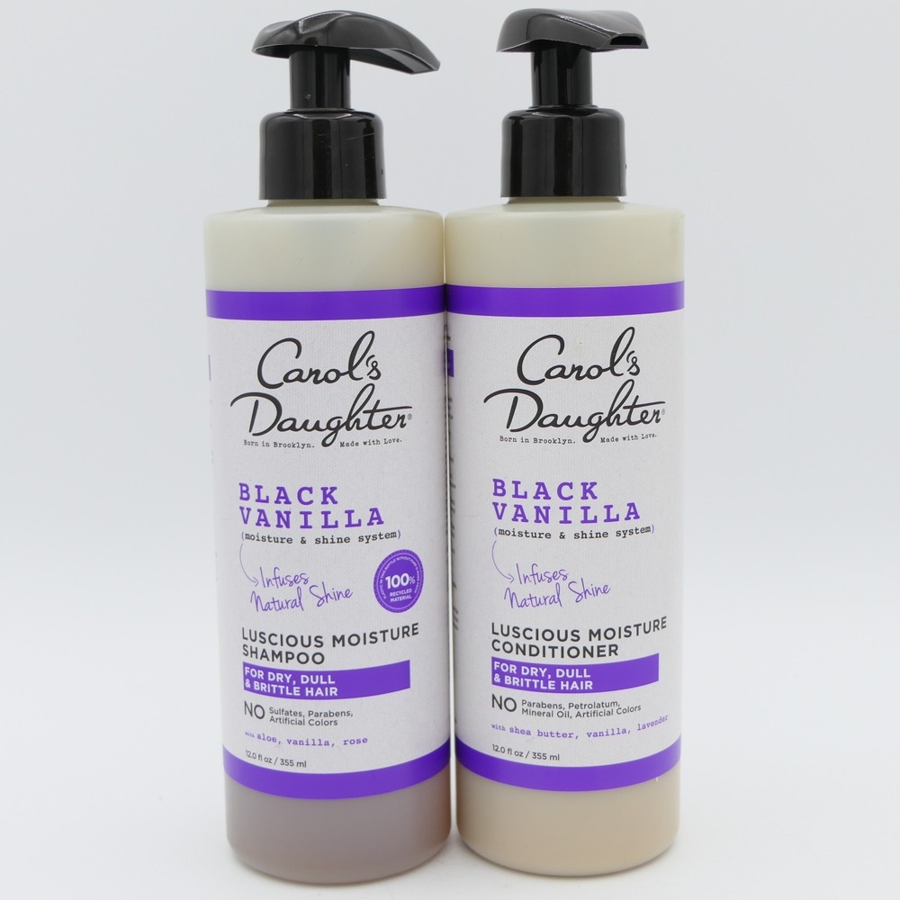 Carol's Daughter Black Vanilla Luscious Moisture Shampoo & Conditioner 12 oz Ea
